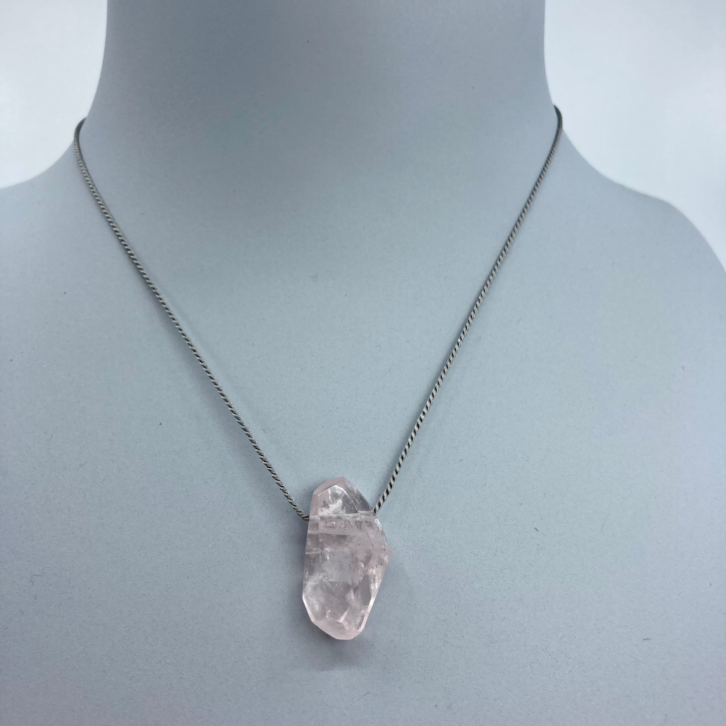 Rose quartz crystal necklace
