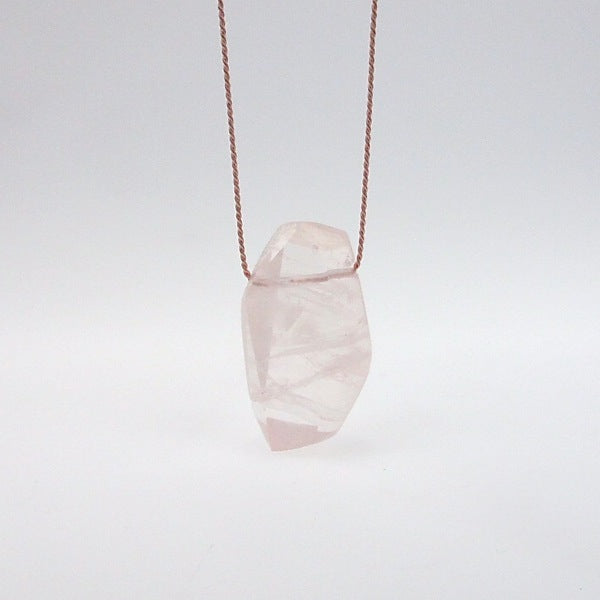 Rose quartz crystal necklace