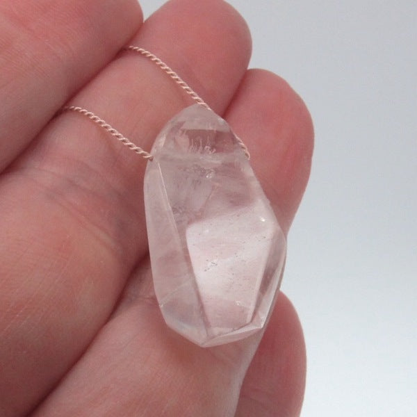 Rose quartz crystal necklace