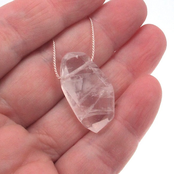 Rose quartz crystal necklace
