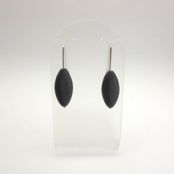 Matte onyx marquise short stack earrings