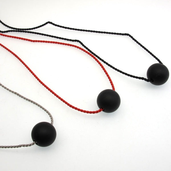 Simplicity - Matte onyx on short silk necklace