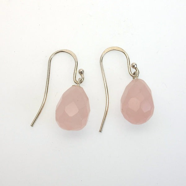 Rose Quartz briolettes and sterling silver earrings