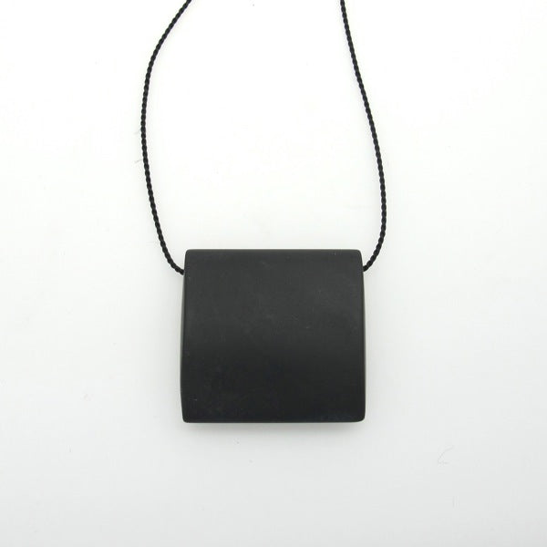 Simplicity- Black onyx short silk necklace