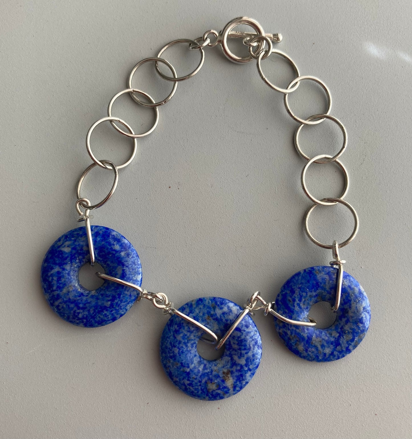 Lapis Lazuli sterling silver bracelet