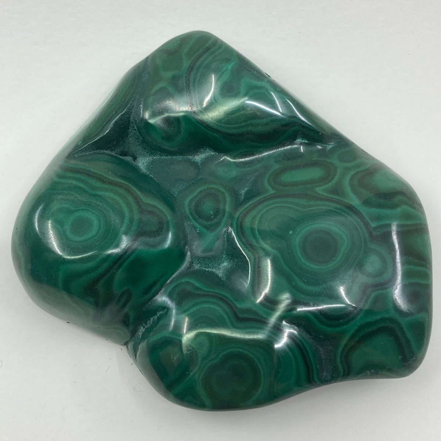 Malachite polished freeform viewed from top side