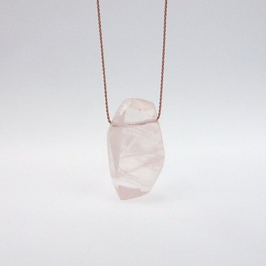 Rose quartz crystal  necklace