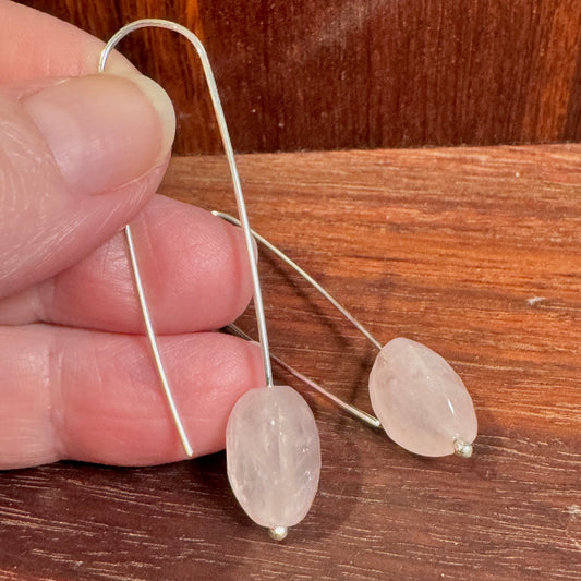 Tam- faceted rose quartz earrings