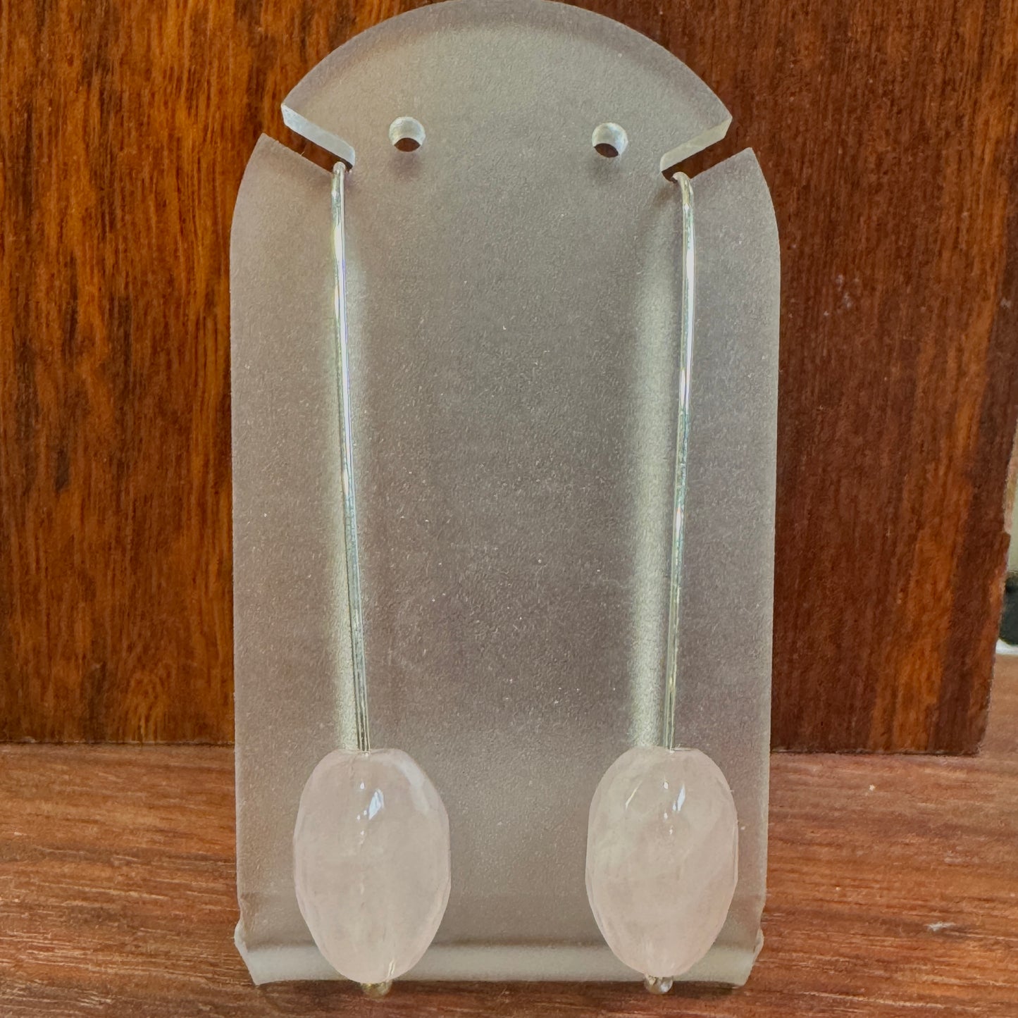Tam- faceted rose quartz earrings
