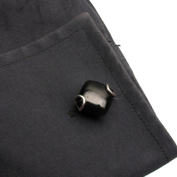 Australian black jade Sterling silver cufflinks