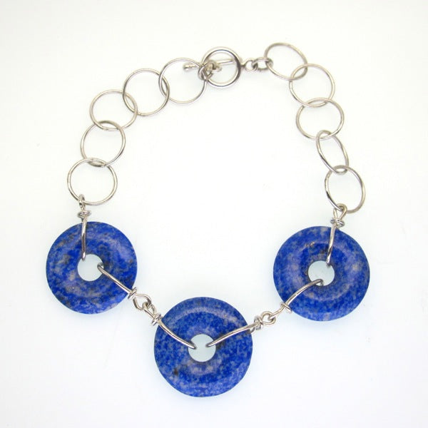 Lapis Lazuli sterling silver bracelet